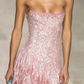 Sparkly Blue Strapless Sequin Homecoming Dress Spaghetti Straps Cocktail Dress Birthday Outfits SH3502