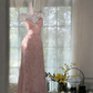 Gorgeous Yellow Spaghetti Strap A Line Chiffon Beaded Long Prom Dress SH2901
