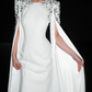 Elegant Mermaid Long Sleeve Beaded Satin Wedding Dress SH5866
