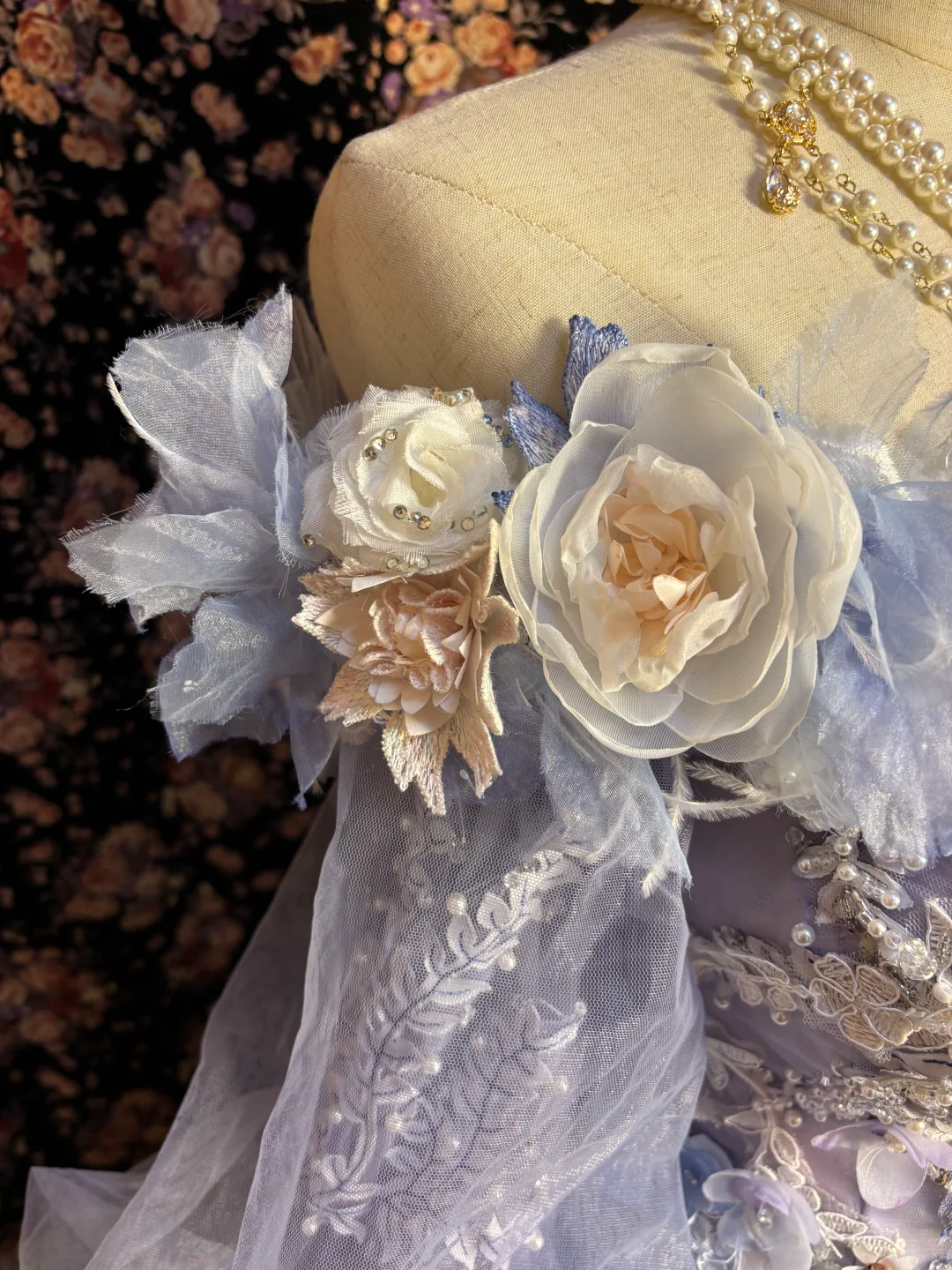 Vintage Lilac Ombre Ball Gown Long Sleeve Appliques Tulle Prom Dress Sweet 16 Dress SH5778