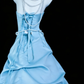 Cute Blue A Line Strapless Pleated Satin Long Graduation Prom Dress SH5287