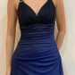 Halter Ombre Navy Blue Long Chiffon Prom Dress  SH1157