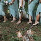 Gentle A Line Off the Shoulder Green Chiffon Bridesmaid Dress Evening Dress SH2795