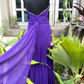 Purple A Line Sweetheart Neck Rhinestone Chiffon Long Prom Dress Evening Dress SH1850