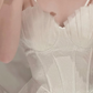 White A Line Spaghetti Straps Print Satin Short Homecoming Dress Outfits SH6226