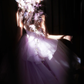 Gentle A Line Strapless Rhinestone Purple Tulle Party Dress Evening Dress SH3216