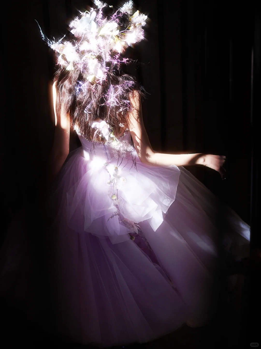 Gentle A Line Strapless Rhinestone Purple Tulle Party Dress Evening Dress SH3216