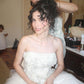 White Exquisite Ball Gown Strapless Appliques Beaded Tulle Wedding Dress SH3809