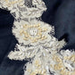 Vintage Mermaid Spaghetti Strap Appliques Black Chiffon Satin Party Dress SH2714