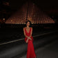 Sexy Red Sheath V Neck Beaded Tulle Long Prom Dress Party Dress SH4602