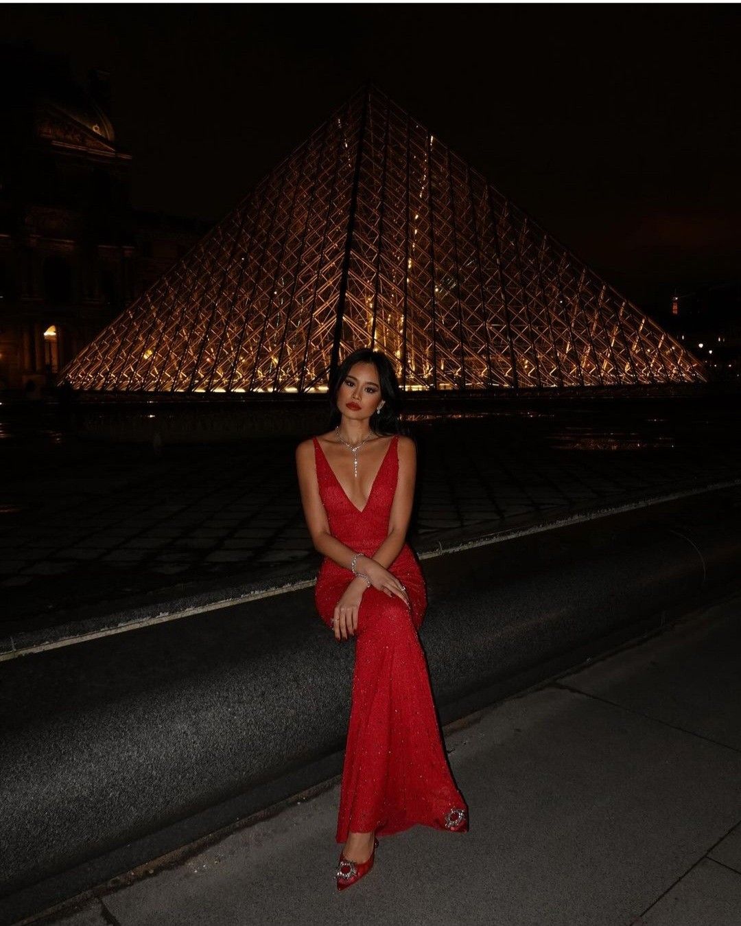 Sexy Red Sheath V Neck Beaded Tulle Long Prom Dress Party Dress SH4602