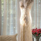 Elegant Sheath Halter Beaded Ivory Chiffon Long Prom Dress Graduation Prom Dress SH2563