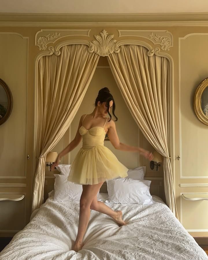 Sweety Yellow A Line Straps Tulle Short Prom Dress Homecoming Dress Outfits SH6723