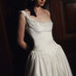 Classic Simple A Line Straps Satin Prom Dress Wedding Dress SH4418