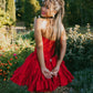 Pink A Line Strapless Beaded Corset Bow Satin Short Homecoming Dress Outfits SH6239
