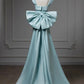 Elegant Mermaid Bow Satin Long Evening Dress Prom Dress SH1598