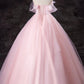 Gorgeous Strapless Pink Tulle Long Prom Dresses Evening Dresses SH1769