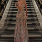 Sexy Print Floral Mermaid Straps Chiffon Prom Dress Evening Dress with Slit SH5766