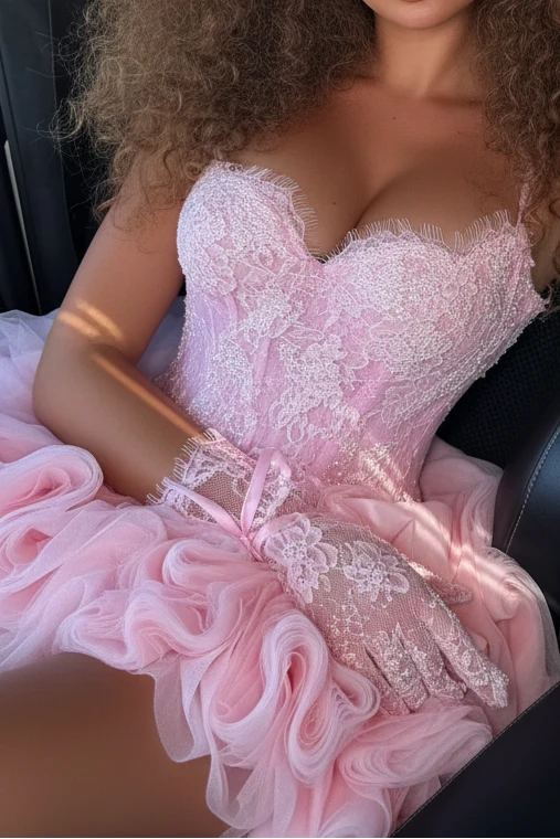 Sweety Pink A Line Strapless Beaded Lace Tulle Short Prom Dress Homecoming Dress SH8631