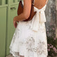 Cute White A Line Spaghetti Strap Embroidery Tulle Short Prom Dress Homecoming Dress SH8595
