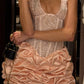Pink Sheath Halter Corset Lace Satin Backless Short Prom Dress Homecoming Dress SH8630