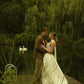 Simple Retro A Line Spaghetti Strap Satin Long Wedding Dress SH5951