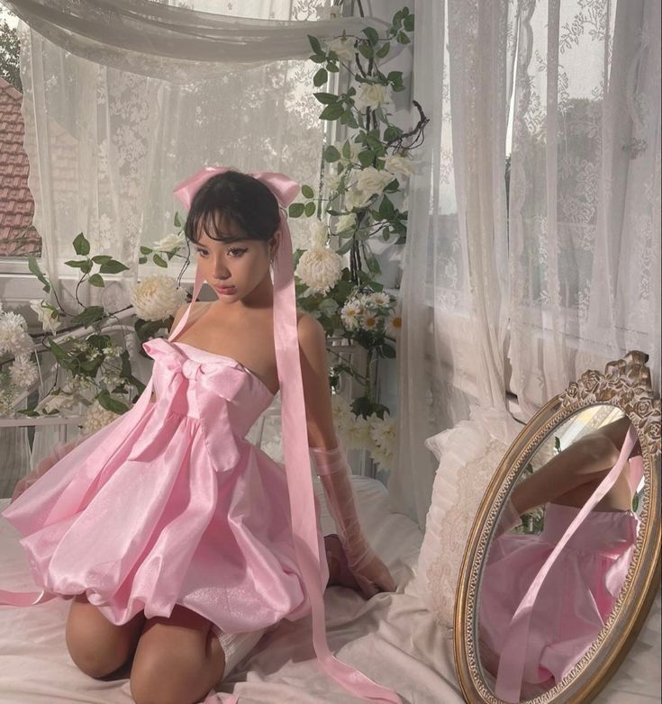 Sweety Pink A Line Strapless Satin Short Prom Dress Homecoming Dress SH8650
