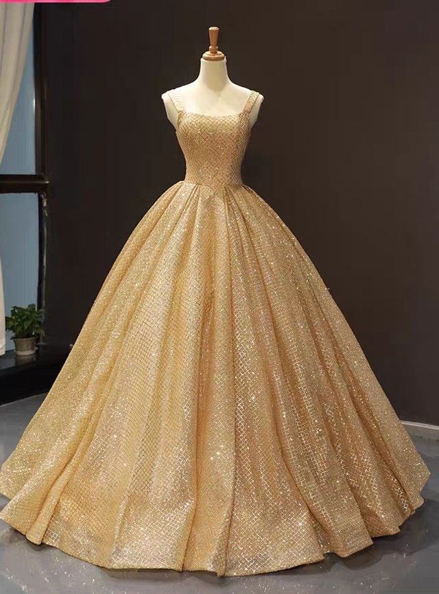 Ball Gown Sequins Gold Quinceanera Dress Sweet 16 Dresses SH1669