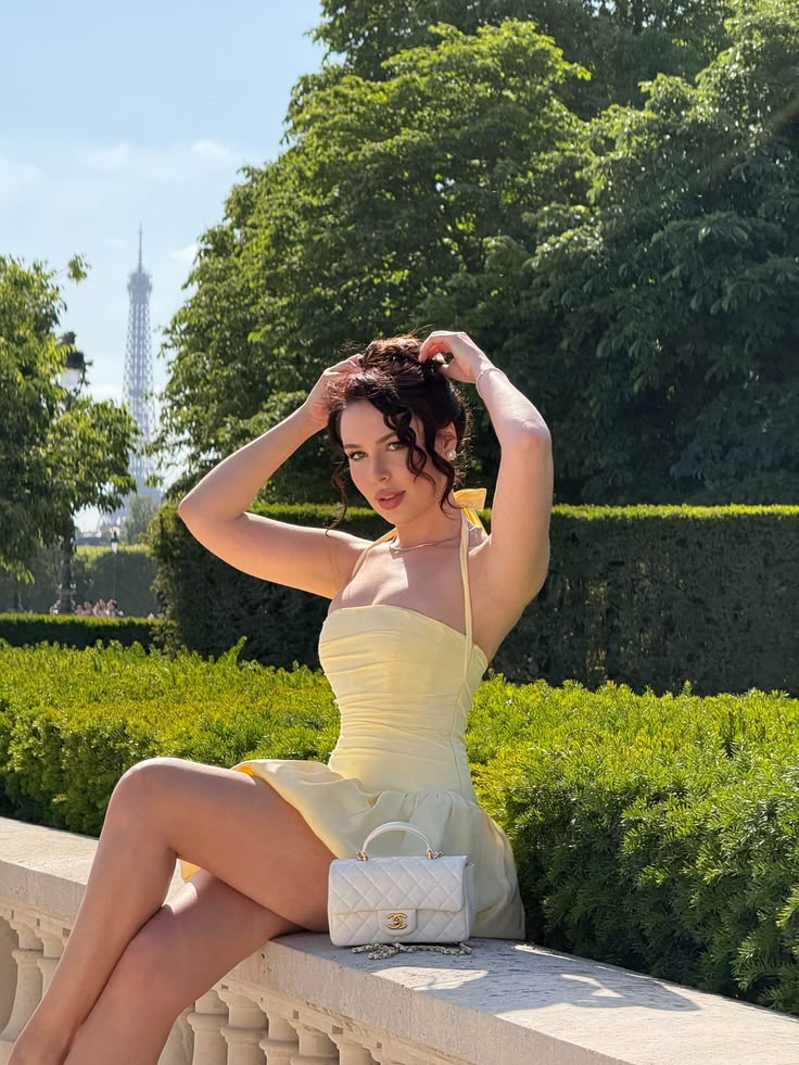 Cute Summer Yellow A Line Halter Satin Backless Short Prom Dress Homecoming Dress SH6720