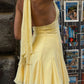 Cute A Line V Neck Lace Chiffon Open Back Homecoming Dress Birthday Dress Outfits SH3979