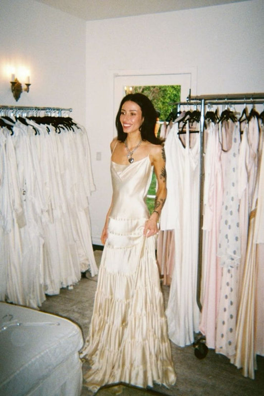 Simple A Line Spaghetti Strap Light Champagne Satin Evening Dress Party Dress SH2679