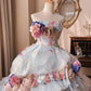 Romantic Hydrangea Flower Sweetheart Neck Ball Gown Layered Blue Organza Prom Dress Birthday Dress SH3634