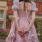 Princess Print Short Sleeve Pink Tulle A-Line Birthday Skirt Homecoming Dress SH6159