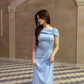 Pretty Brown Mermaid Off the Shoulder Satin Prom Dress Evening Dress Date Dress SH3981