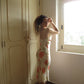 Gentle Sheath Straps Printed Floral Chiffon Tea Length Vacation Dress Outfits SH4517