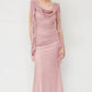 Pink Mermaid Strap Ruffle Chiffon Prom Dress Evening Dress SH5760