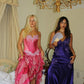 Cute Sheath Sweetheart Neck Appliques Ruffle Satin Prom Dress Evening Dress SH2346