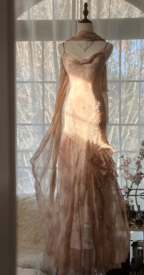 Gentle Mermaid Spaghetti Strap Beaded Ruffle Chiffon Prom Dress Graduation Prom Dress SH2665