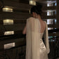 Elegant Sheath Strapless Beaded Ivory Satin Long Prom Dress Evening Dress SH5144