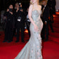 Blue Mermaid Sweetheart Neck Floral Sequin Prom Dress Party Dress SH4296