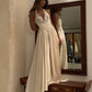 Elegant A Line Halter Ivory Lace Satin Long Wedding Dress SH7033