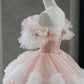 Ball Gown Off Shoulder Layered Pink Tulle Long Prom Dress SH1638