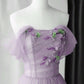 A-line Off-the-shoulder Appliques Tulle Long Evening Dress Prom Dress SH1653