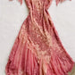 Elegant A Line V Neck Beaded Ruffle Chiffon Prom Dress Evening Dress SH2247