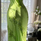 Stunning Sheath One Shoulder Beaded Green Chiffon Party Dress Evening Dress SH2873