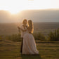 Simple Classic A Line Off the Shoulder Satin Long Wedding Dress SH5952