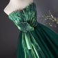 Green A Line Strapless Tulle Ball Gown Prom Dress SH1663