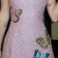Pink A Line Straps Butterfly Embroidery Sequin Short Prom Dress Homecoming Dress SH7960
