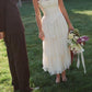 Cute A Line Sweetheart Neck Layered Ivory Lace Prom Dress Wedding Dress SH7272