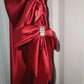 Sexy A Line Halter Red Satin Open Back Homecoming Dress Cocktail Dress SH3363